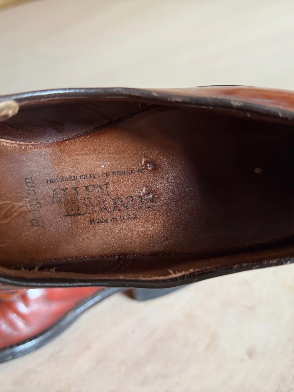 Allen Edmonds  Belgium Burgundy Cap Toe Oxford Formal Vintage Mens Size 11 AAA